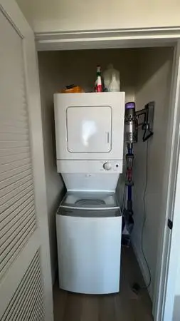Stacked electric washer and dryer