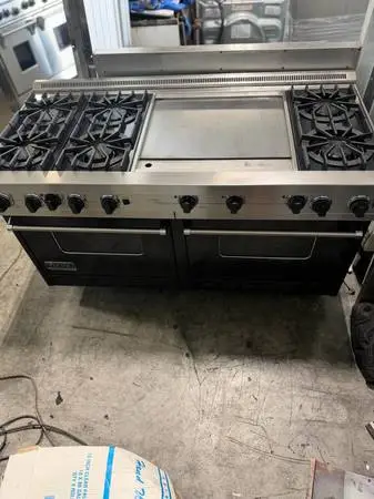 Viking Black & Stainless Steel 60” Inch Wide Gas Range