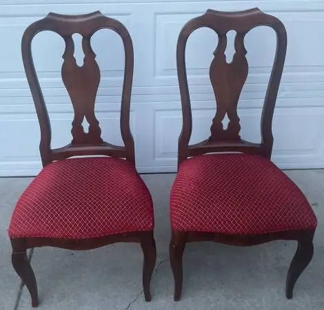 Set of 2 Ethan Allen dining room chairs custom made in 2018