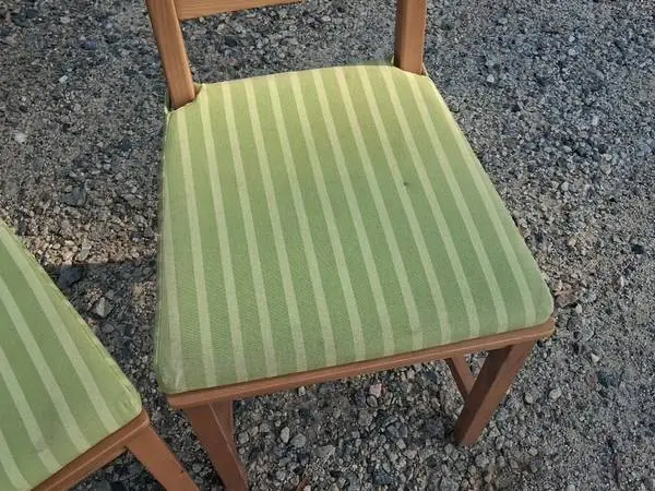 Four Solid Wood Natural Chairs