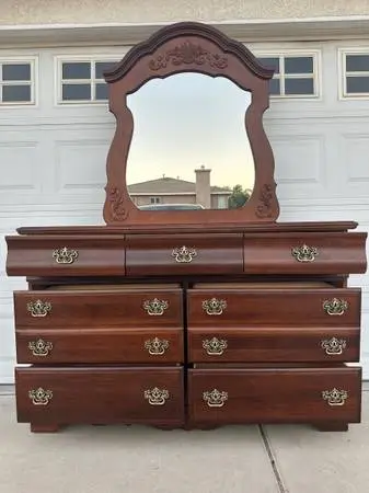 Wooden Dresser with Mirror