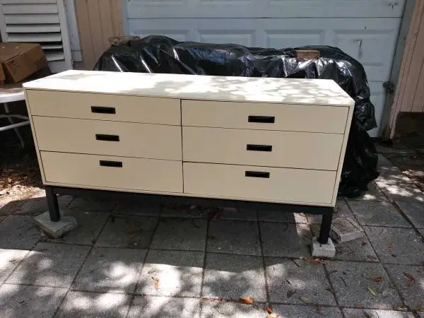 White/ black Mid Century Dresser