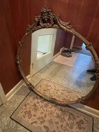 Large Round Antique Mirror