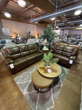 Brown Top Grain Leather Sofa | Dual Reclining Couch
