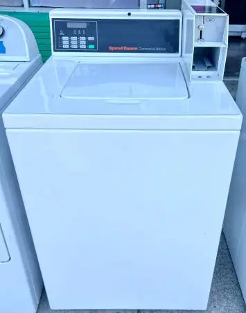 Speed Queen Commercial Coin Operated Washer Machine , Coin Drop ,White