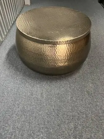Hammered metal coffee container