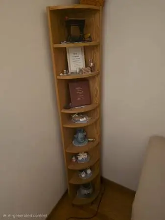 Corner shelf with 8 levels