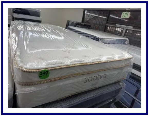 TWIN SIZE SAATVA CLASSIC MATTRESS & BOX BED SET