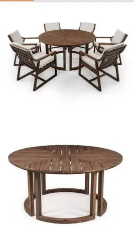 Acacia Wood Patio Dining Table with 6 Chairs