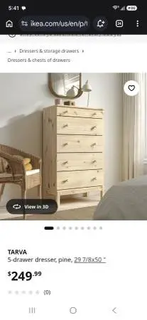 Ikea Tarva dresser still in box