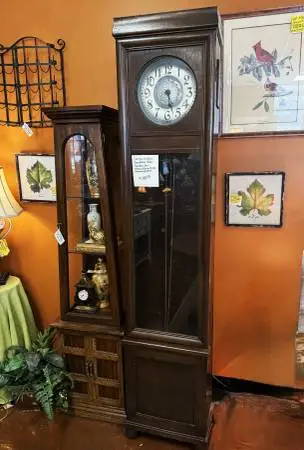 Antique German Grandfather Clock-17.5 x 10.5D x 81H-NOW