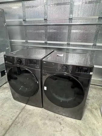 LG Ultra Large Capacity Smart Front Load Washer & Electric Dryer Set (Black Stee