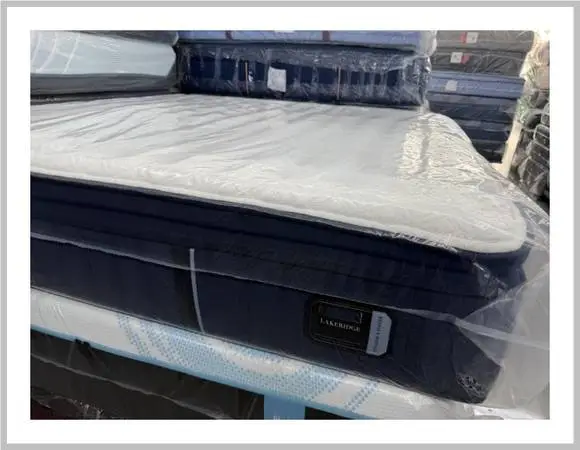King Size Stearns & Foster Lakeridge Pillow Mattress & Box Bed