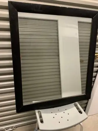 Rectangular wood frame mirror