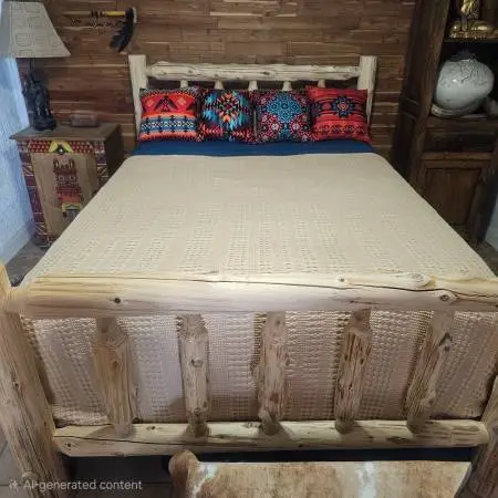 QUEEN CEDAR LOG BED