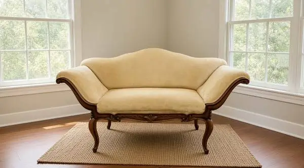Vintage Circa 1950’s French Provincial Carved Wood Sofa / Settee