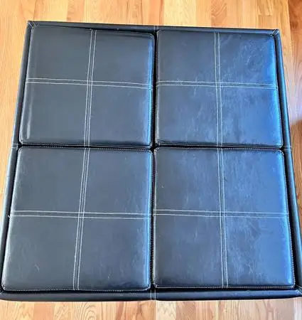storage ottoman with 4 ottomans/trays and 4 seating/footrest