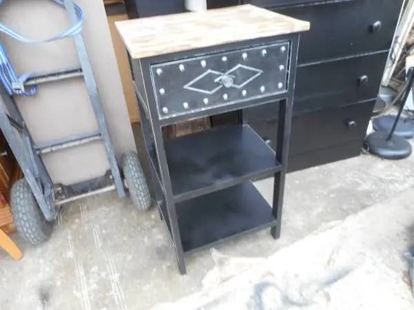 Modern Stand with Drawer and Driftwood Top