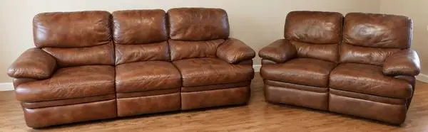 Flexsteel Latitudes Genuine Leather Reclining Sofa & Loveseat