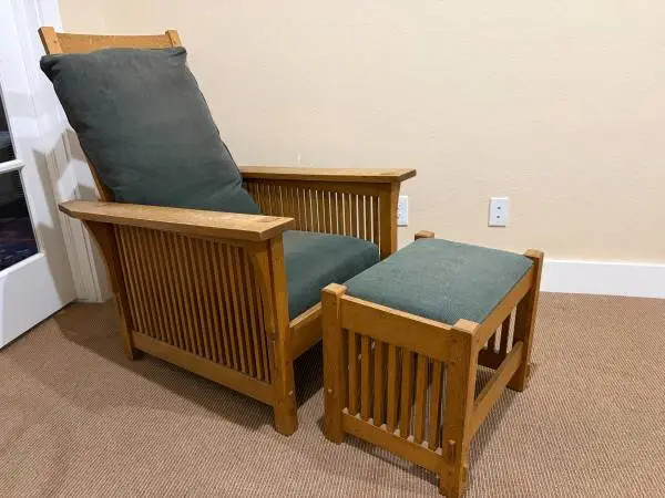 Stickley Mission Oak Arts & Crafts Reclining Morris Lounge Chair With