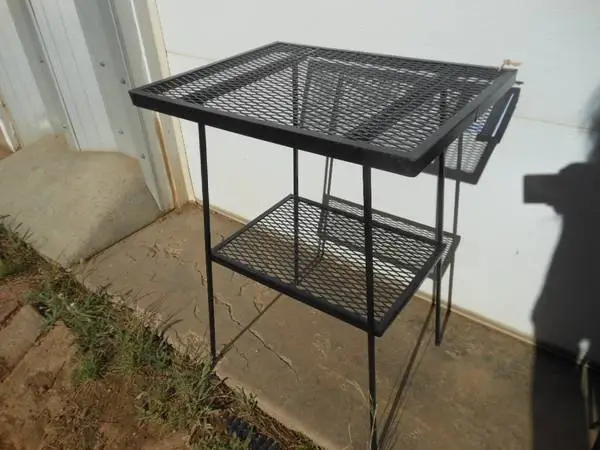 MCM 2 tiered Perforated Metal Table