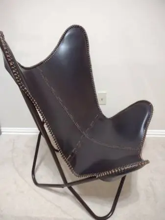 Butterfly Chair Brown Real leather $150 value-clean like new