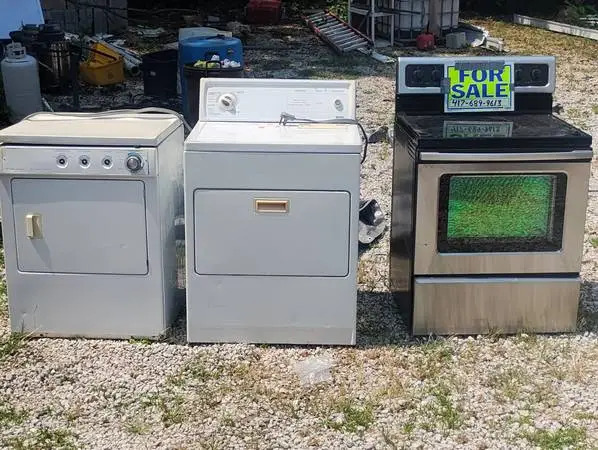 One stove and two dryers