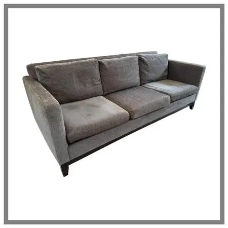 Contemporary Track Arm Sofa, Gray Velvet
