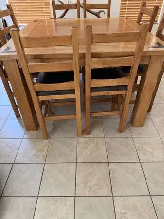 Bar table with eight chairs