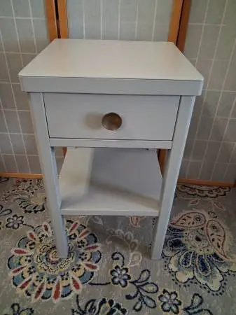 ✨ Retro Steel 1-Drawer Nightstand / Side Table – Original Brass Pull ✨
