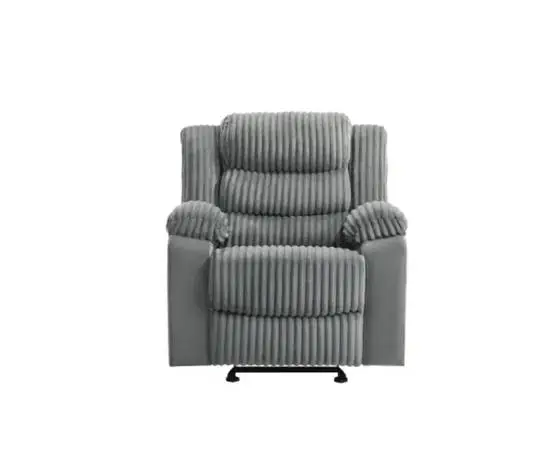 Grey pillow top arm corduroy upholstered recliner chair