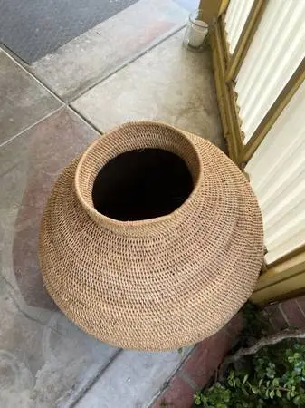 Moroccan Rattan Woven Sphere Basket - Boho Decor - $260 Retail, Asking