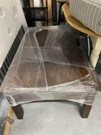 Brown Coffee Table and 2 End Tables Large Real Wood
