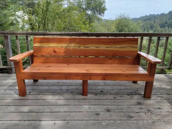New, Beautiful, Solid Redwood Bench