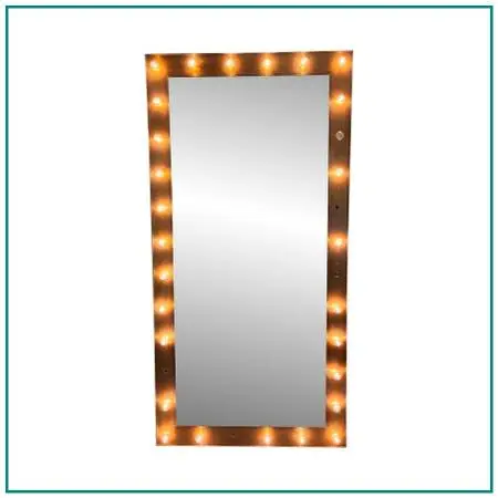 Restoration Hardware Illuminated Leaner Mirror In Aged Brass