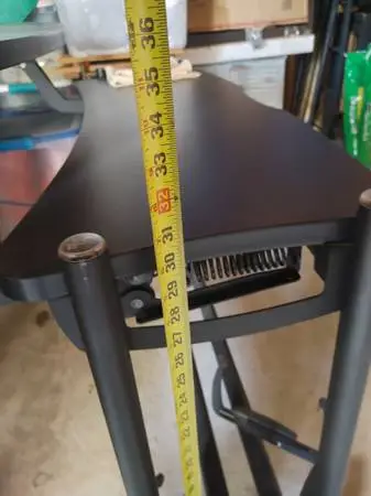 Black adjustable computer table