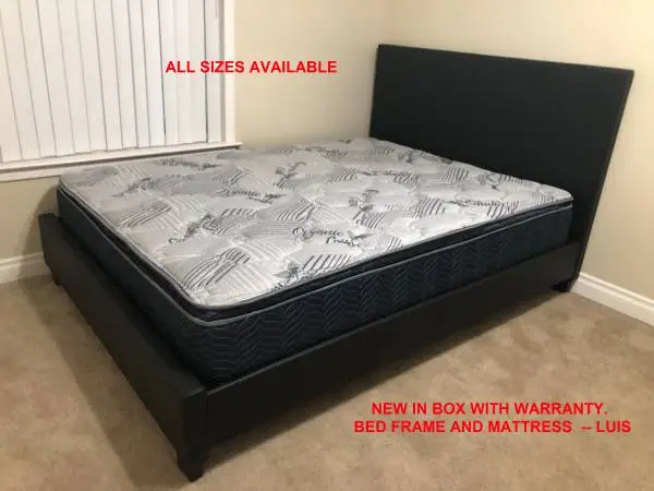 New Queen Bed with Mattress set  $385 Cama Completa