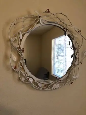 Lovely White Round Mirror