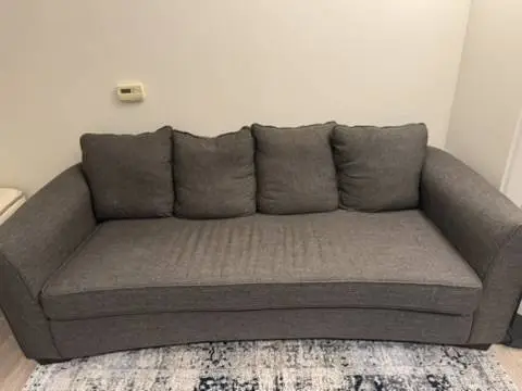 PRICE REDUCED: Gray Upholstered Sofa – Sept 8 Pickup