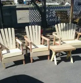 Outdoor wood patio furniture