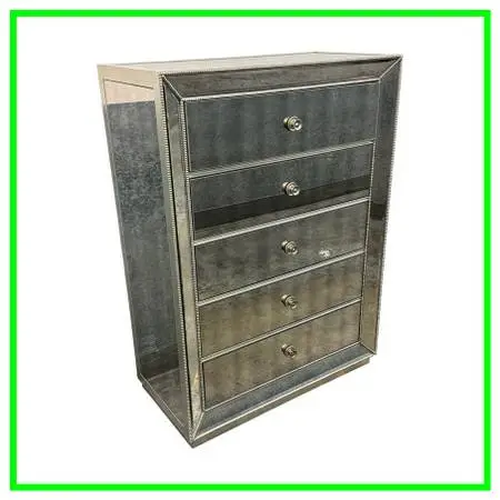 Z Gallerie Omni Mirrored Five Drawer Chest