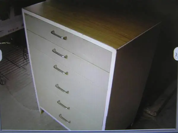 MCM * SIMMONS STEEL DRESSER * MID CENTURY METAL