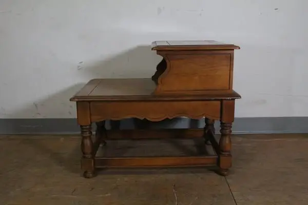 1960s Two-Tier Maple Wood Step End Table