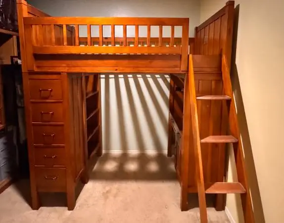Pottery Barn Kids Camp Twin Loft System (Bed&Desk combo)