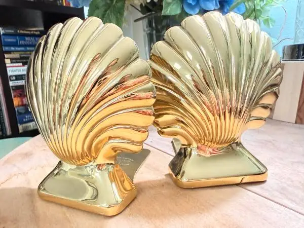 BALDWIN BRASS SCALLOPED BOOKENDS