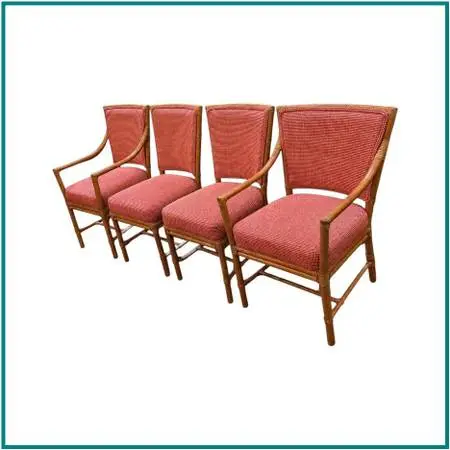 Orlando Diaz-azcuy For Mcguire Furniture Prescott Dining Chairs, Set O