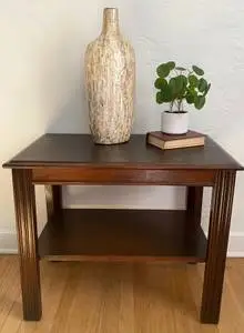 Vintage 2-Tier Wood End/Side Table By Barton Furniture Co