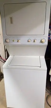 Extra large capacity stacked one piece laundry center washer dryer clothes washi