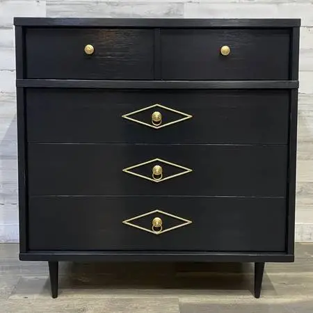Mid century black & gold dresser- delivery available