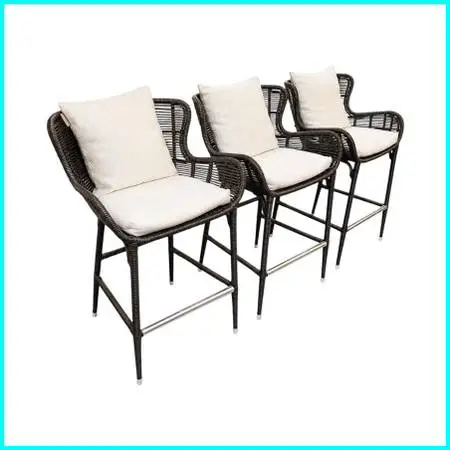 Palecek Palermo In/outdoor Counter Stools, Set Of Three